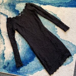 Romantic black lace dress with eyelash lace